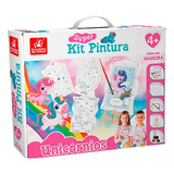 Super Kit Pintura Crianca 4 Telas Cavalete Avental E 6 Tinta