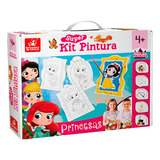 Super Kit Pintura Crianca 4 Telas Cavalete Avental E 6 Tinta