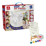 Super Kit Pintura Era Uma Vez C 4 Telas 6 Tintas Pincel