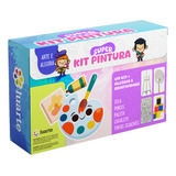 Super Kit Pintura Infantil Luarte Mini Cavalete Tinta Tela Cor Astronauta