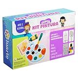 Super Kit Pintura Infantil Luarte Mini Cavalete Tinta Tela UNICÓRNIO 