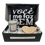 Super Kit Presente Dia Namorados Almofada Caneca Mini Coador Café Individual (branco Torre)