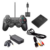 Super Kit Ps2 Com Fonte Bivolt Cabo Rca Memory Card Controle