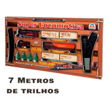 Super Locomotiva Ferrorama Braskit Luz E Som 7 Metros Trilho Cor Unica Personagem Trenzinho