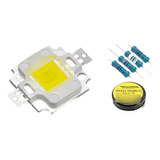 Super Power Led Chip 10w Branco Frio 10000k Aquário 20 Peças