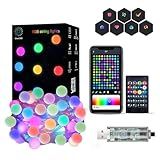 Super RGB Cordão De Luzes Globo Que Mudam De Cor Luzes De Corda De Fadas Inteligentes De 10 Metros Com Controle De Aplicativo Mini Bola De Luzes LED Cintilantes Penduradas Para Decoração De Natal Em