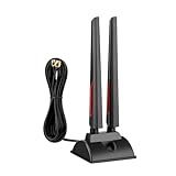 Superbat Antena WiFi 6E Tri Band 2 4GHz 5GHz 6GHz Base Magnética Antena WiFi Com Cabo De Extensão RP SMA Para PC Computador Desktop Cartão WiFi Roteador De Rede Sem Fio Câmeras De Segurança