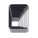 SUPERDANT Conjunto De 8 Peças Conjunto De Ferramentas De Perfuração De Aço Retangulares De Alto Carbono Com Molde De Corte De Caixa De Perfuração Para Artesanato De Couro DIY Feito à Mão Em Aço