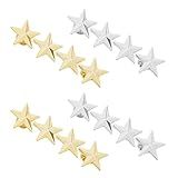 SUPERFINDINGS Broche De Lapela De 4 Peças Distintivo De Estrelas Dourado Prata 4 Estrelas Orgulho Insígnia Broches Alfinetes De Prêmio Militar Colar De Estrela De 5 Pontas Alfinetes De