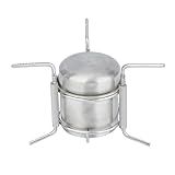 SUPERFINDINGS Fogão A álcool Para Acampamento Forno A álcool Portátil Suporte Para Queimador Portátil De Aço Inoxidável Ultraleve E Dobrável Com Suporte De Rack Para Mochila Piquenique 