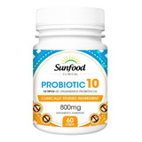 Suplemento Em Cápsulas Sunfood Probiotic 10 Probióticos Em Pote