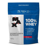 Suplemento Em Pó Max Titanium 100 Whey Proteínas 100 Whey Sabor Morango Em Sachê De 900g