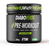 Suplemento Em Pó Pre Treino Pre Workout Pote 300g Sabor Limão Ftw   Diabo Verde