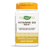 Suplemento Nature s Way Vitamina D3 Max 125mcg 240 Cápsulas