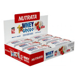 Suplemento Nutrata Barra De Proteina Whey Grego Bar Sabor Morango Com Chantilly De 480g 12 Kits