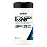 Suplemento Nutricost Nitric Oxide Booster 750 Mg 180 Cápsula