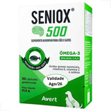 Suplemento Seniox 500 Ômega 3 Avert 30 Cápsulas Cães E Gatos