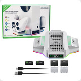 Suporte 2 Cooler Carregador Dual Led Rgb Xbox One series