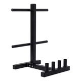 Suporte 300kg P Barra E Halter Organizador De Anilhas Preto