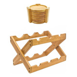Suporte 6 Garrafa Rack Retrátil Porta Copos Taças Mini Adega