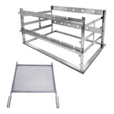 Suporte 60cm Inox P Churrasqueira Com Grelha Moeda Itajobi