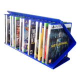 Suporte Acrilico Azul 16 Jogos Ps3, Ps4, Ps5, Xbox, Blu-ray