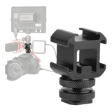 Suporte Adaptador Triplo Para Sapata Dslr Mic Led E039