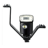 Suporte Adaptador V Duplo C 3 Sapatas Flashes E Iluminação