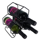 Suporte Adega Aramada De Mesa Porta 3 Garrafa Vinho Mini Bar