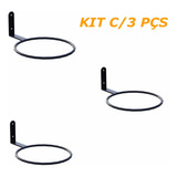 Suporte Anel 16cm Parede Vaso Bucha Parafuso Kit 3 Pçs