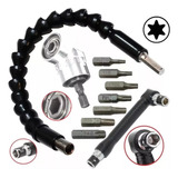 Suporte Angular Eixo Flexivel Chave L 7 Pontas Bits Torx