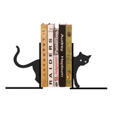 Suporte Aparador De Livros Dvds Mdf Gato Bancada Decorativo Cor Preto