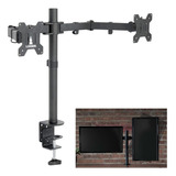 Suporte Articulado 2 Tv Monitor 13 A 27 Mesa Aço Lorben Cor Preto