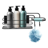 Suporte Banheiro Ventosa Porta Shampoo Condicionador Preto