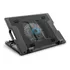 Suporte Base M25 Para Notebook Gamer Com Cooler Ventoinha De Metal / Econômica Refrigerada Ventilação Silenciosa Cor Preto Led Azul 2 Entradas Usb Designer Moderno Ajustável Suporta Até 17,3 Polegadas