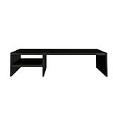 Suporte Base Monitor Em MDF Apoio Ergonômico Setup Gamer Home Office Notebook -Preto- 100x20x15-