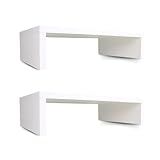 Suporte Base Para Computador Monitor Mesa Notebook Kit Com 2 Peças Branco Resistente A Manchas