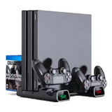 Suporte Base Vertical Cooler E Carregador Ps4 Pro Slim Fat