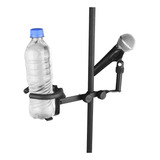 Suporte C10 Ask Duplo Para Microfone E Bebida No Pedestal Cor Preto