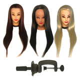 Suporte Cabeça De Boneca Sintética Para Corte Prof 55cm