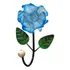 Suporte Cabideiro Rústico De Banheiro Em Ferro Com Flor Azul