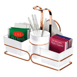 Suporte Café Porta Sachês De Açúcares Chás Colheres Future Cor Branco Liso