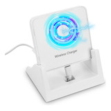 Suporte Carregador Qi Indução Sem Fio 10w Celulares Stand Cor Branco