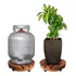 Suporte Carrinho Para Vaso 30c Redondo Madeira Cedro Tratada