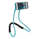 Suporte Celular Articulado Pescoço Phone Holder Suport Azul