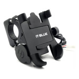 Suporte Celular Moto Em Alumínio C Tomada Usb Waze gps apps