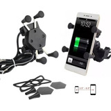 Suporte Celular Moto Fixa Seguro Com Carregador Universal
