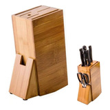 Suporte Cepo Bambu Organizador De Faca Tesouras Cozinha