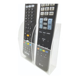 Suporte Controle Remoto Tv Ar Cond  De Acrílico 2 Controles