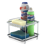 Suporte Cozinha Pia Porta Detergente Sabao C Ventosa Cor Cromado